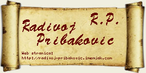 Radivoj Pribaković vizit kartica